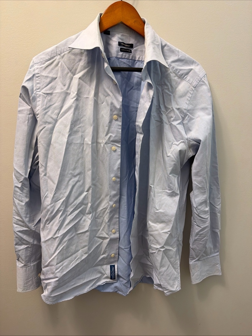 Suitsupply Men’s light blue button up dress shirt size 42 Neck 16.5 cotton large